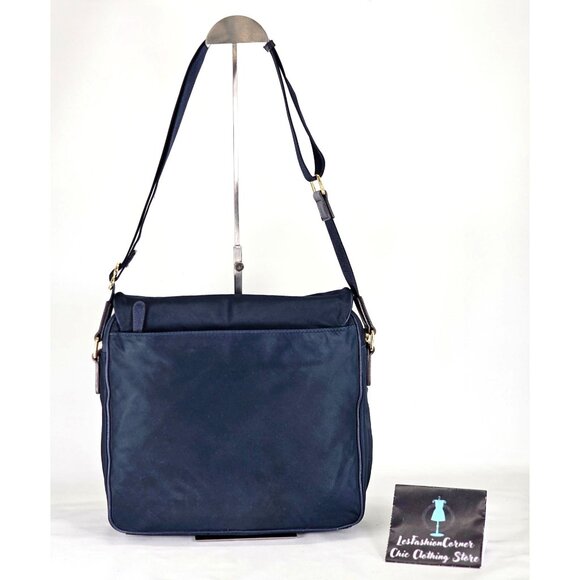 Michael Kors Unisex Navy Blue Jet Set Large Nylon Gabardine Messenger Bag 361 - Picture 6 of 15